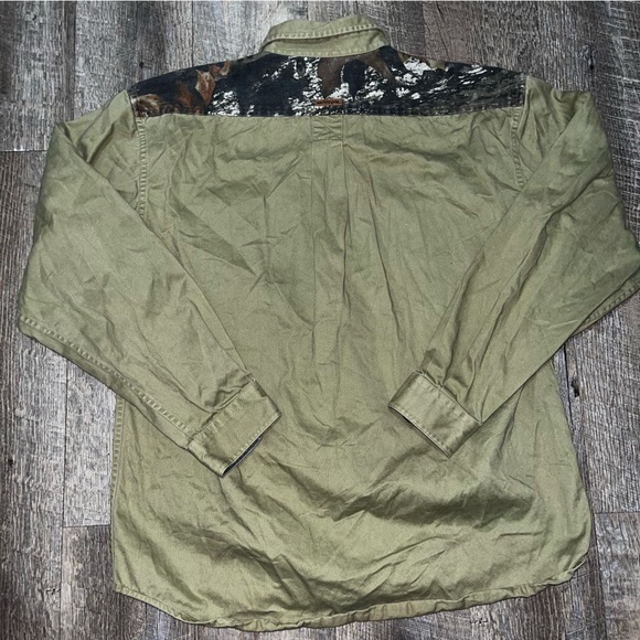 Mossy Oak Shooting Hunting Long Sleeve Shirt‎ Camo Brown Men's Size Medium - Picture 5 of 8